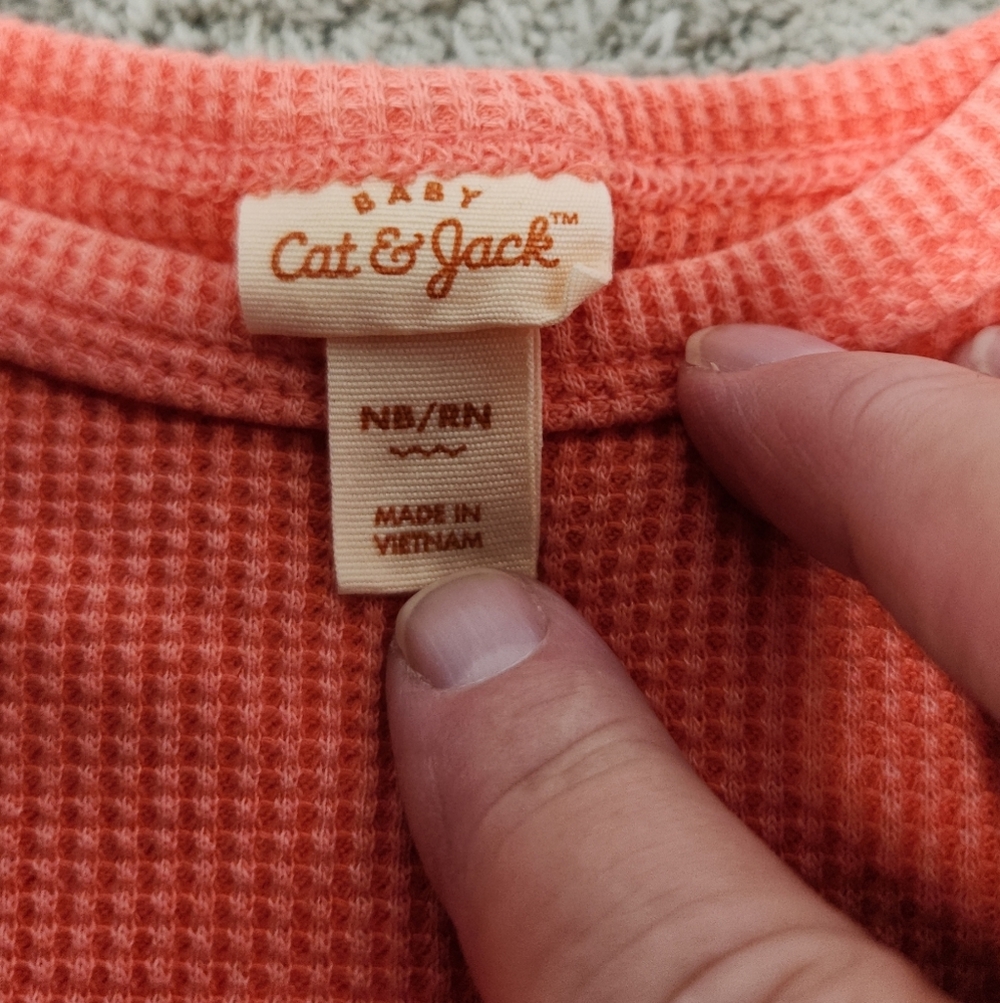 Baby Solid Top & Bottom Set - Cat & Jack Orange Newborn - Picture 13 of 14
